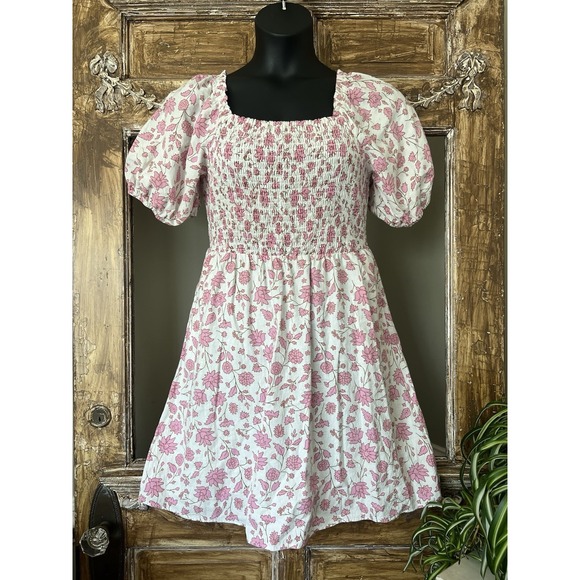 Universal Threads Floral Dress With‎ Pockets Cotton Pink Ruched Small - Picture 1 of 6
